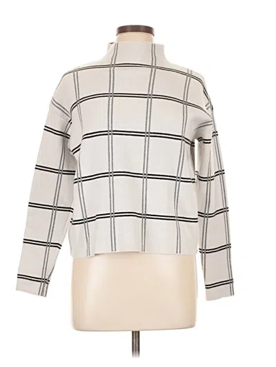 Pre-owned Max Studio Long Sleeve Blouse In White