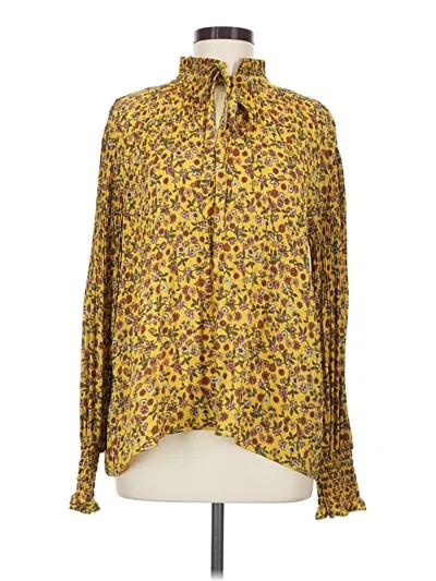 Pre-owned Max Studio Long Sleeve Blouse In Yellow