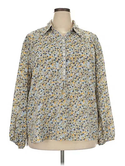 Pre-owned Max Studio Long Sleeve Blouse In Yellow
