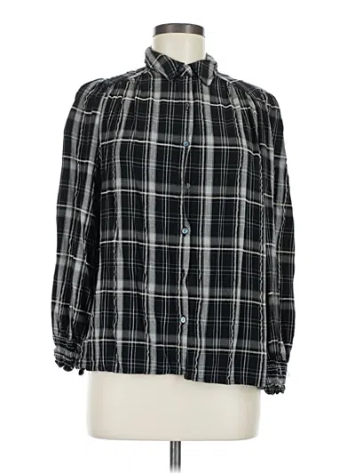 Pre-owned Max Studio Long Sleeve Button Down Shirt In Black