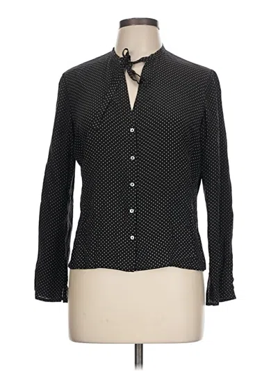 Pre-owned Max Studio Long Sleeve Button Down Shirt In Black