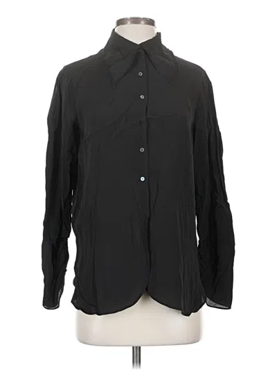 Pre-owned Max Studio Long Sleeve Button Down Shirt In Black