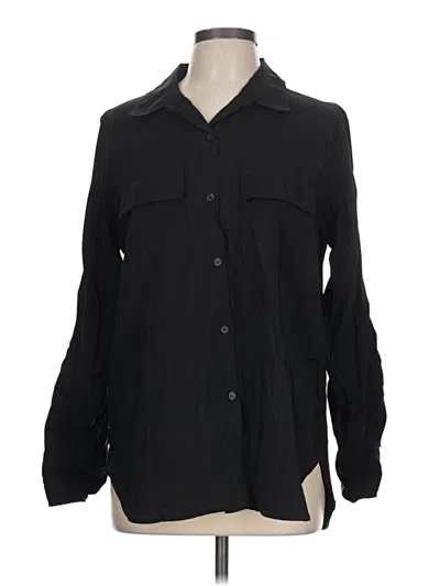 Pre-owned Max Studio Long Sleeve Button Down Shirt In Black