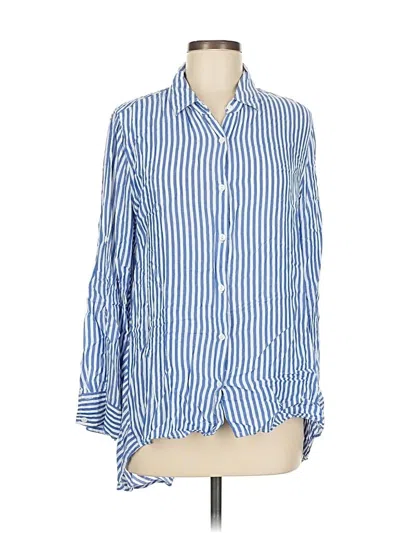 Pre-owned Max Studio Long Sleeve Button Down Shirt In Blue