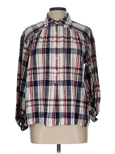 Pre-owned Max Studio Long Sleeve Button Down Shirt In Blue