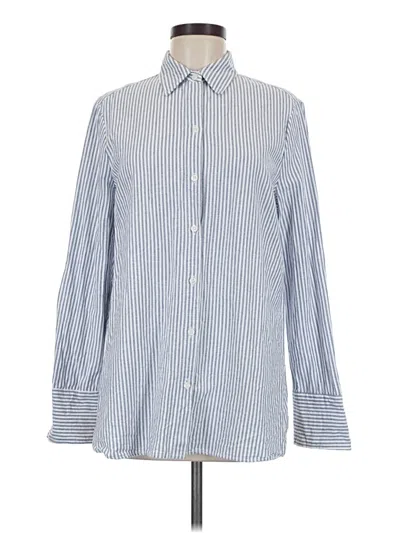 Pre-owned Max Studio Long Sleeve Button Down Shirt In Blue