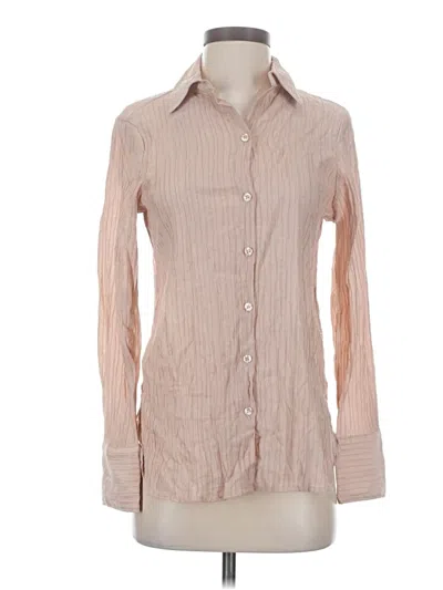 Pre-owned Max Studio Long Sleeve Button Down Shirt In Brown