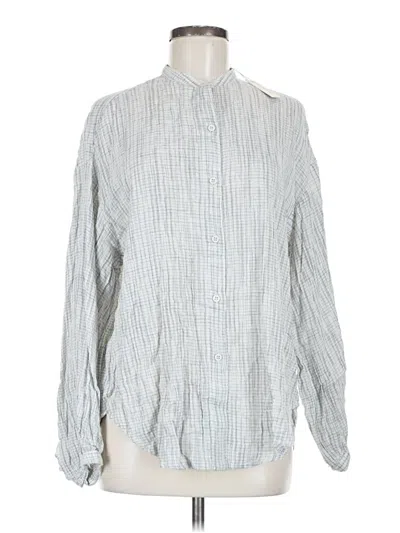 Pre-owned Max Studio Long Sleeve Button Down Shirt In Gray