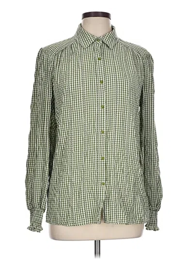 Pre-owned Max Studio Long Sleeve Button Down Shirt In Green
