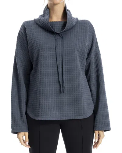 Max Studio Long Sleeve Cowl Neck Top In Blue