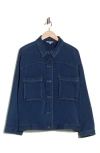 Max Studio Long Sleeve Denim Jacket In Blue