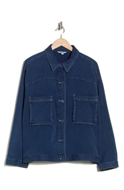 Max Studio Long Sleeve Denim Jacket In Blue