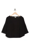 Max Studio Long Sleeve Knit Corduroy Top In Black