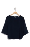 Max Studio Long Sleeve Knit Corduroy Top In Blue