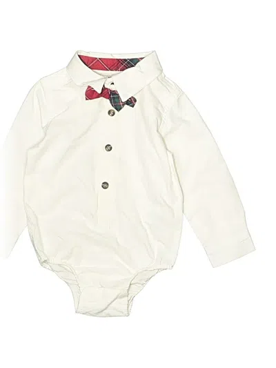 Pre-owned Max Studio Babies' Long Sleeve Onesie In White