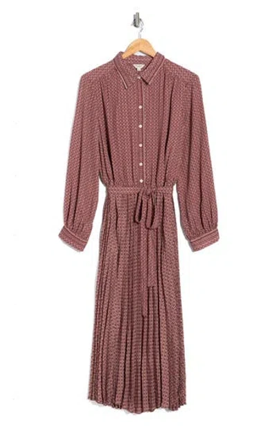 Max Studio Long Sleeve Shirtdress In Pink