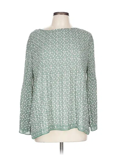 Pre-owned Max Studio Long Sleeve T-shirt In Green