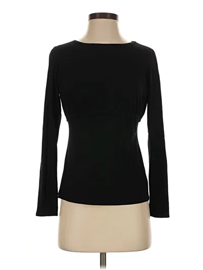 Pre-owned Max Studio Long Sleeve Top Black Boatneck Tops