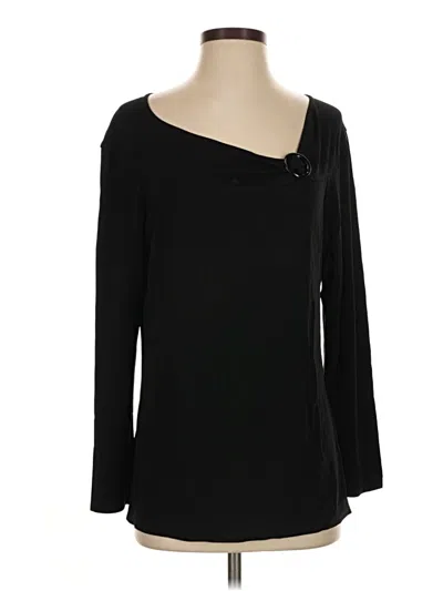 Pre-owned Max Studio Long Sleeve Top Black One Shoulder Neckline Tops