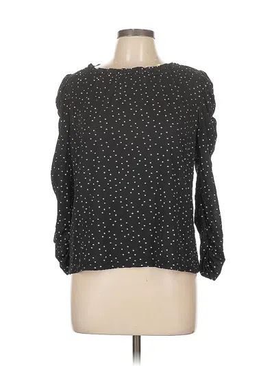 Pre-owned Max Studio Long Sleeve Top Black Sweetheart Neckline Tops