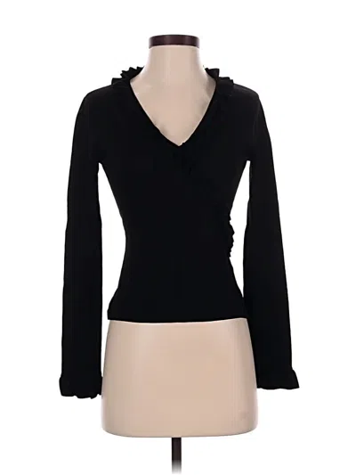 Pre-owned Max Studio Long Sleeve Top Black Sweetheart Neckline Tops