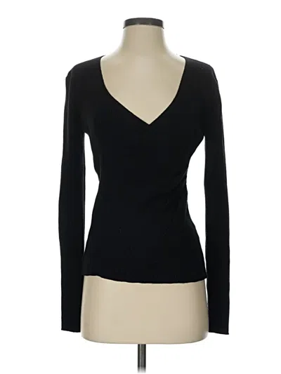 Max Studio Long Sleeve Top Black Sweetheart Neckline Tops