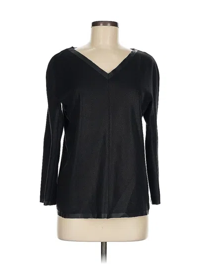 Pre-owned Max Studio Long Sleeve Top Black V-neck Tops