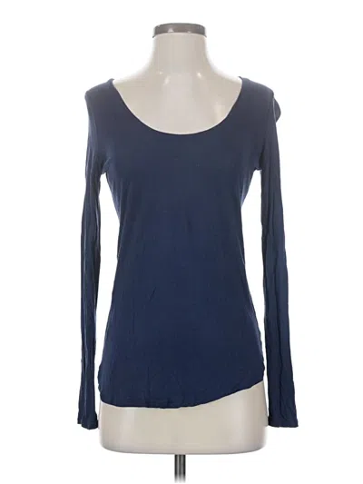 Pre-owned Max Studio Long Sleeve Top Blue Scoop Neck Tops