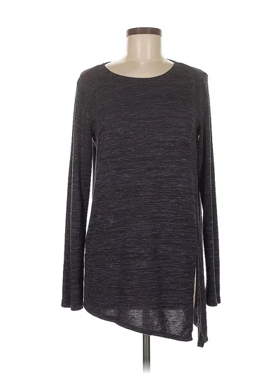 Pre-owned Max Studio Long Sleeve Top Gray Boatneck Tops