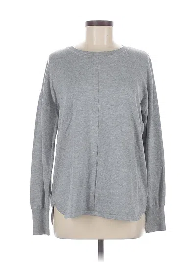 Pre-owned Max Studio Long Sleeve Top Gray Crew Neck Tops