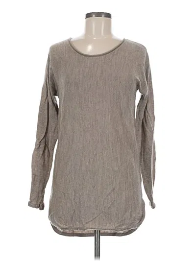 Pre-owned Max Studio Long Sleeve Top Gray Crew Neck Tops