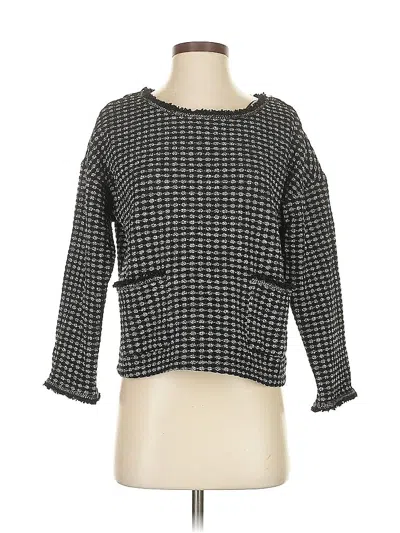 Pre-owned Max Studio Long Sleeve Top Gray Square Neckline Tops