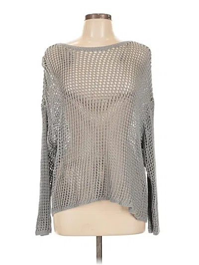 Pre-owned Max Studio Long Sleeve Top Gray Square Neckline Tops
