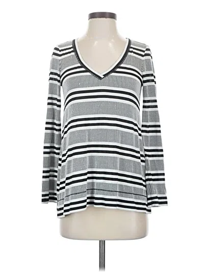 Pre-owned Max Studio Long Sleeve Top Gray V-neck Tops