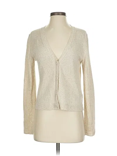 Pre-owned Max Studio Long Sleeve Top Ivory Plunge Neckline Tops In White