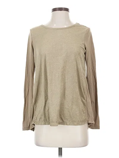 Pre-owned Max Studio Long Sleeve Top Tan Crew Neck Tops In Brown
