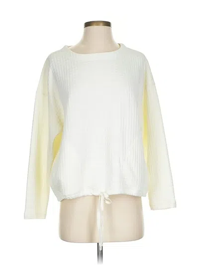 Pre-owned Max Studio Long Sleeve Top Yellow Crew Neck Tops