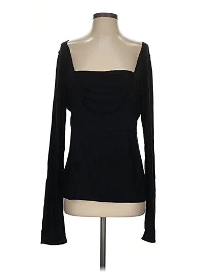 Pre-owned Max Studio Long Sleeve T-shirt In Black