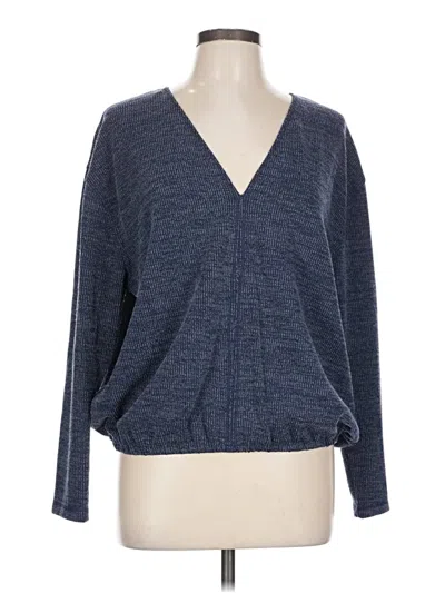 Pre-owned Max Studio Long Sleeve T-shirt In Blue