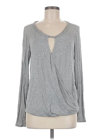 Pre-owned Max Studio Long Sleeve T-shirt In Gray