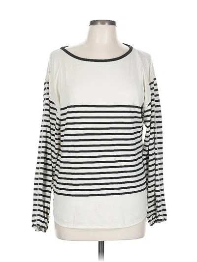 Pre-owned Max Studio Long Sleeve T-shirt In Ivory