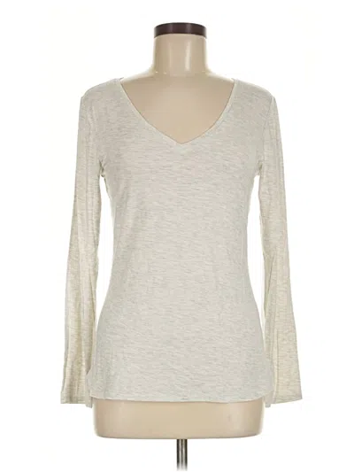 Pre-owned Max Studio Long Sleeve T-shirt In Ivory