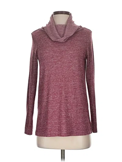 Pre-owned Max Studio Long Sleeve Turtleneck In Burgundy