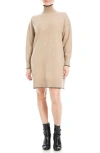 Max Studio Long Sleeve Turtleneck Dress In Brown