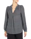 Max Studio Long Smock Blouse In Black