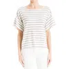 Max Studio Marble Stripe T-shirt In Cream/vicuna