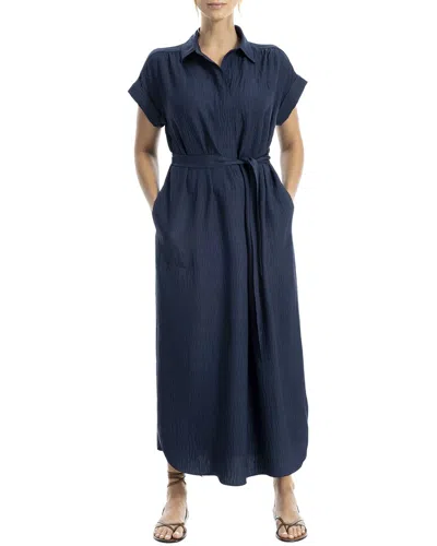 Max Studio Maxi Shirt Dress In Blue