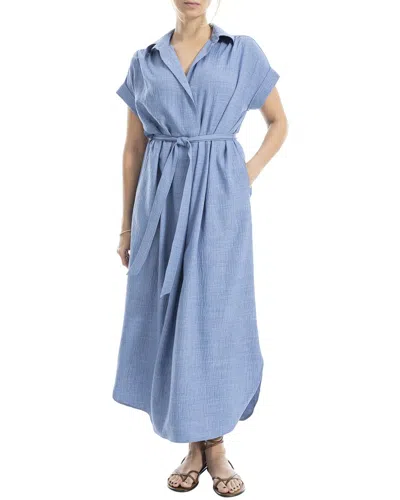 Max Studio Maxi Shirt Dress In Blue