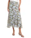 Max Studio Floral Georgette Godet Maxi Skirt In Blue