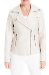 Max Studio Maxstudio Washed Faux Leather Moto Jacket In Neutral